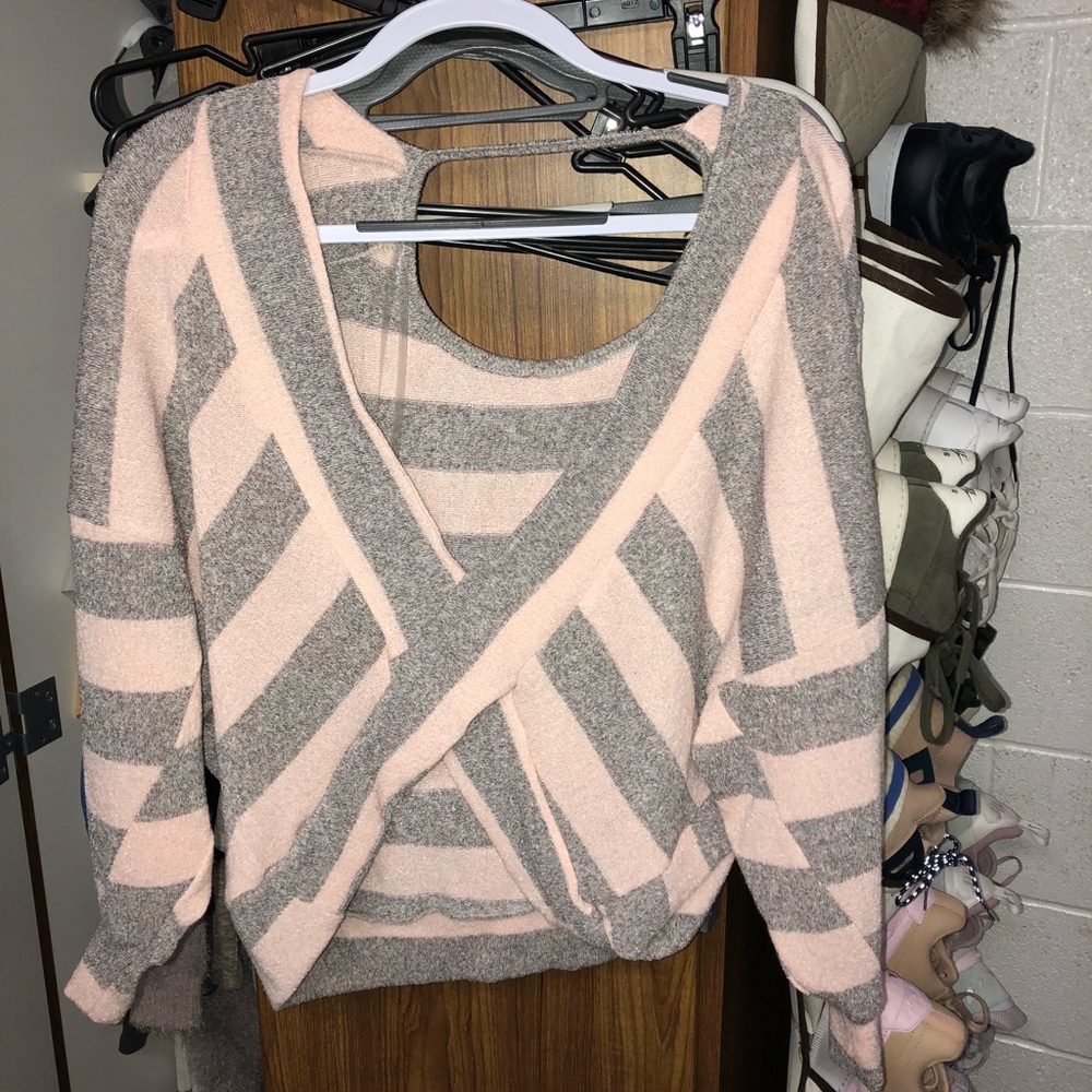 Boutique Brand Pink and Grey Sweater